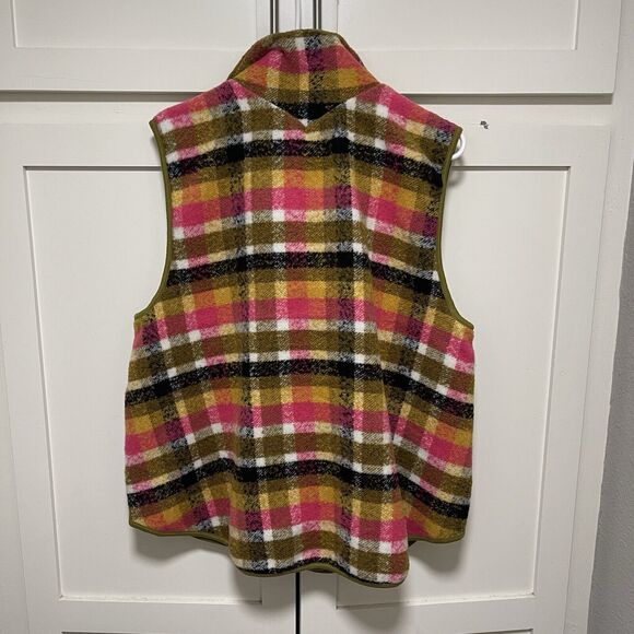 Free People Wrapped Up Blanket Vest Gillet Coat Sz XS XSmall Pink Green New - Picture 7 of 7